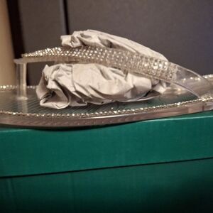 Lauren Lorraine Crystal-Embellished Clear Sandals